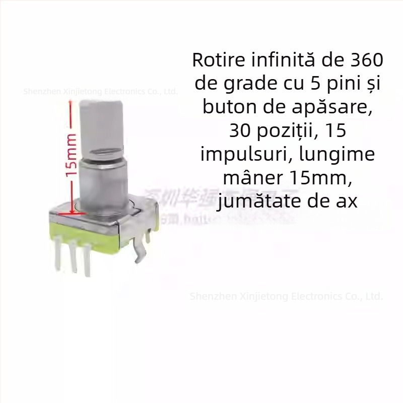 Ljv buton potențiometru de volum pentru navigație, pentru auto DVD/radio — rotație de 360° cu apăsare