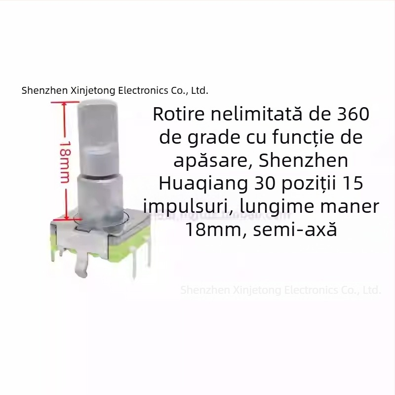 Ljv buton potențiometru de volum pentru navigație, pentru auto DVD/radio — rotație de 360° cu apăsare