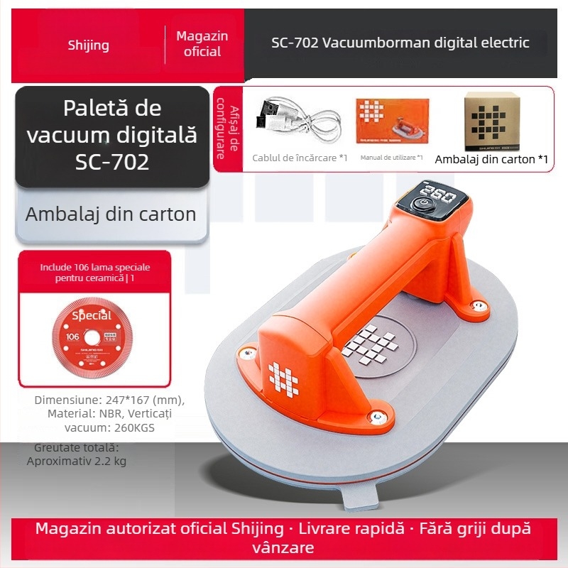 Ridicător electric cu vacuum, ventuză pentru suprafețe din oțel inoxidabil, 36V