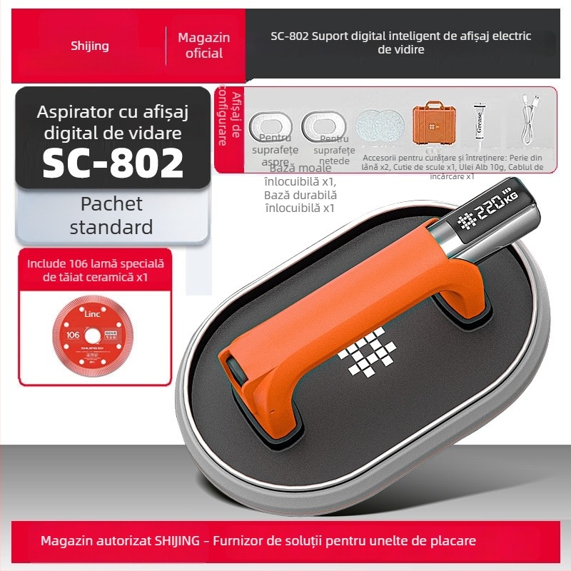 Ridicător electric cu vacuum, ventuză pentru suprafețe din oțel inoxidabil, 36V