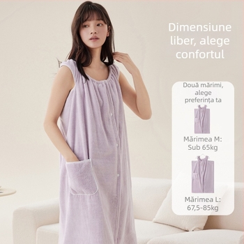 Prosop de baie purtabil cu design convertibil, velur, 370 g, fibră compozită poliester/poliamidă