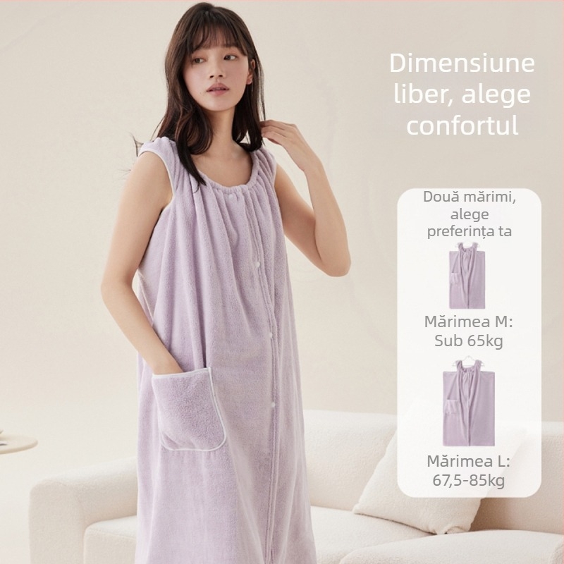 Prosop de baie purtabil cu design convertibil, velur, 370 g, fibră compozită poliester/poliamidă