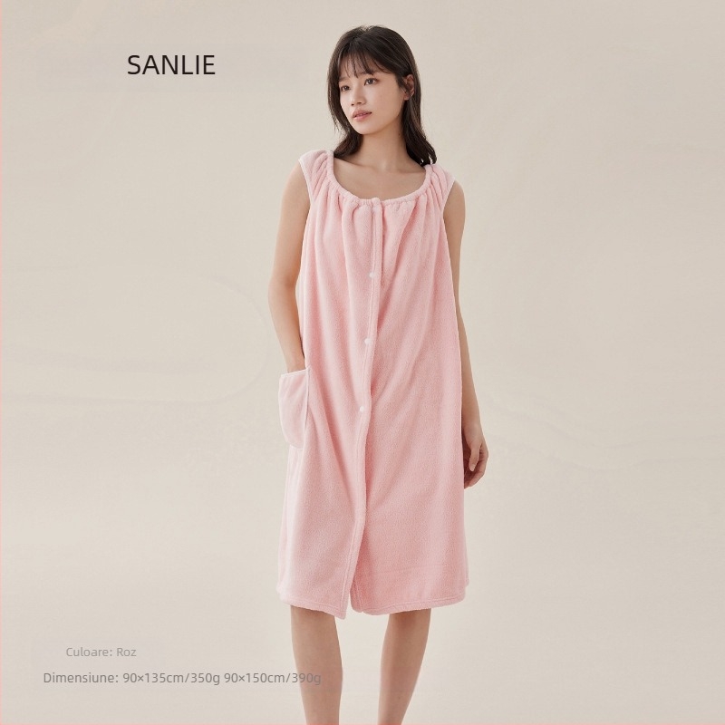 Prosop de baie purtabil cu design convertibil, velur, 370 g, fibră compozită poliester/poliamidă