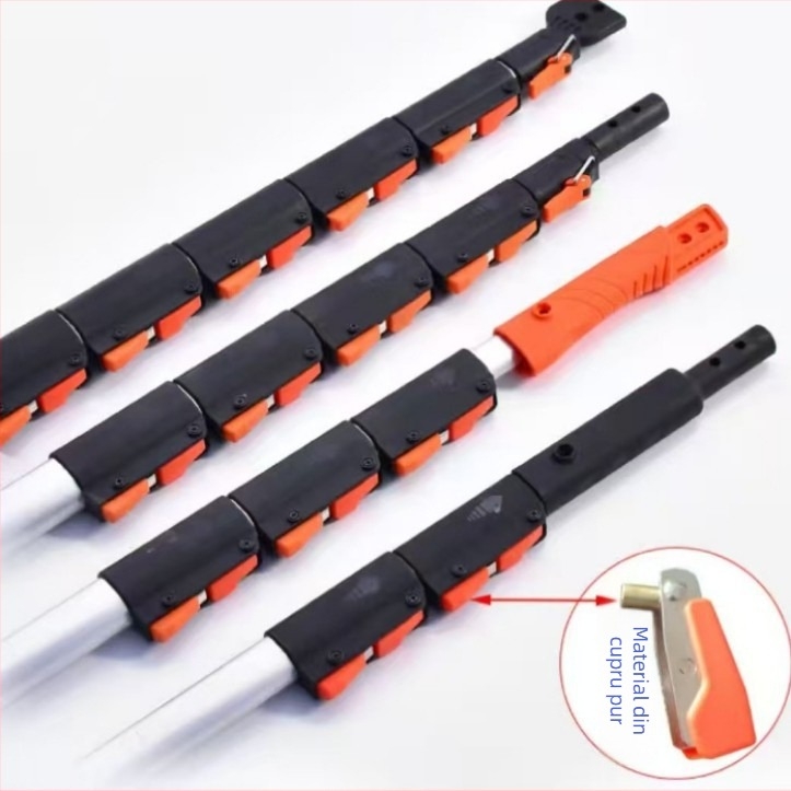 Țeavă telescopică cu aliaj oval de aluminiu, fierăstrău pentru crengi înalte și tăietor de crengi, 3–6 secțiuni