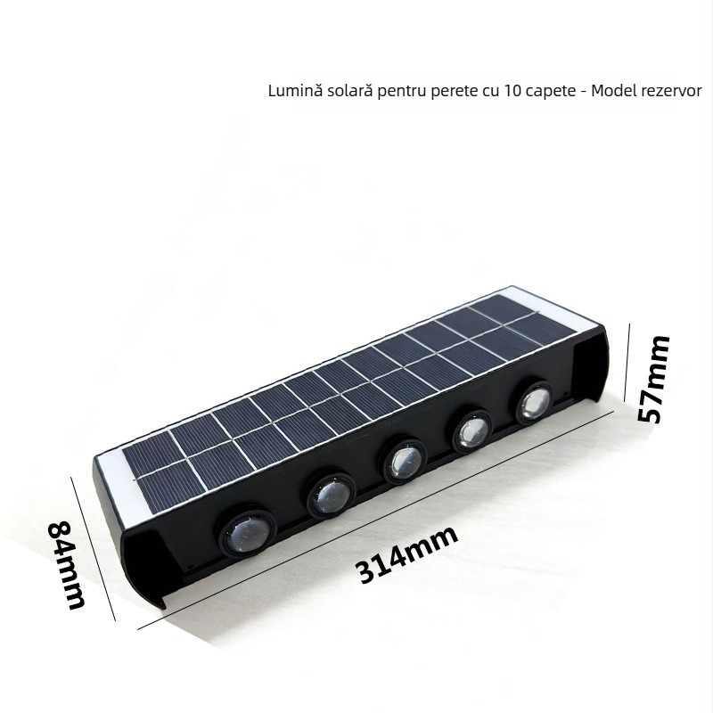 Lumină solară pentru perete exterior IP66, Sursă LED, 4W, 3.7V, JM02301