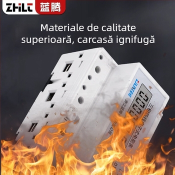 Contor electric montat pe șină, trifazat cu patru conductori, 7P, 380V, contor de energie de tip transformator