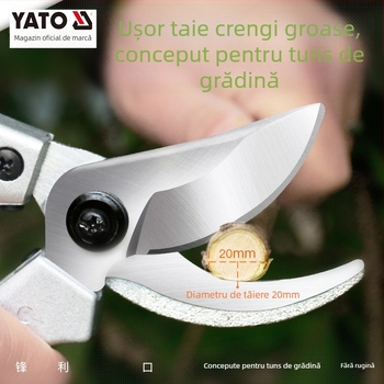 Yato Foarfete de tăiere pentru flori și pomi fructiferi, foarfecă de altoire, tăierea crengilor groase, mâner din oțel cu carbon mediu