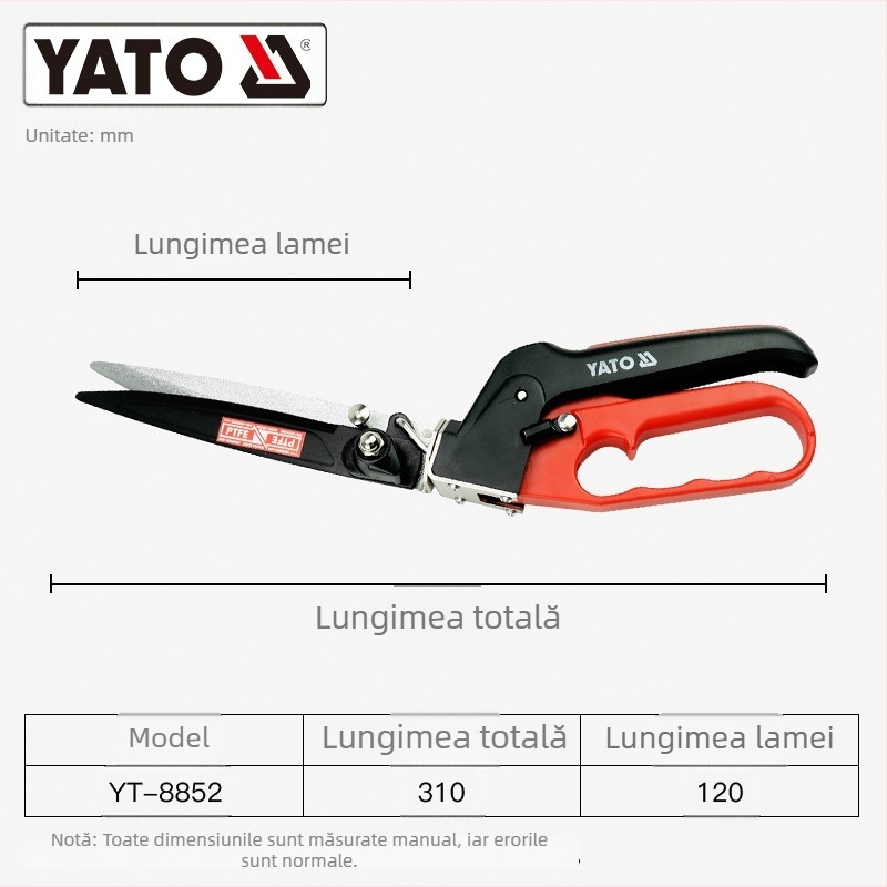 Yato Foarfete de tăiere pentru flori și pomi fructiferi, foarfecă de altoire, tăierea crengilor groase, mâner din oțel cu carbon mediu