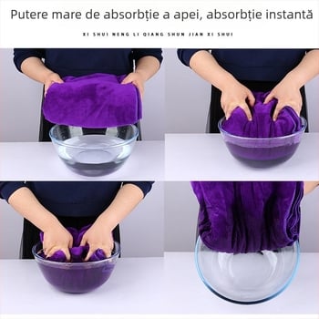 Prosop de curățare pentru frumusețe, microfibră, 300–400 gsm, combed yarn, țesătură cut pile/plain weave; absorbție rapidă 5–10 s