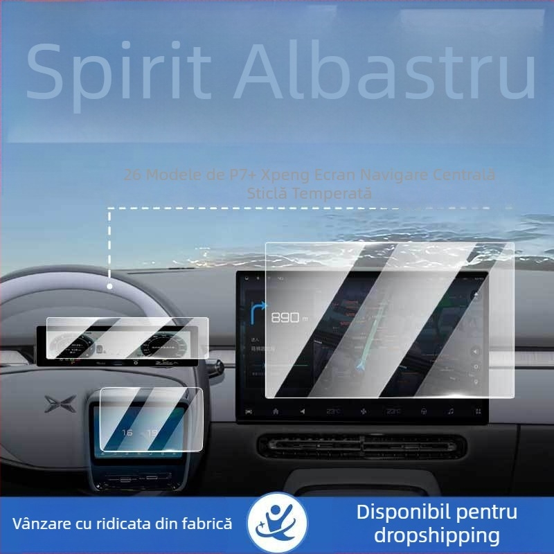 Protecție din sticlă temperată pentru ecranul de navigație al mașinii – LJL-057, formare dintr-un singur element, rezistentă la temperaturi, zgârieturi și grăsimi, potrivire universală