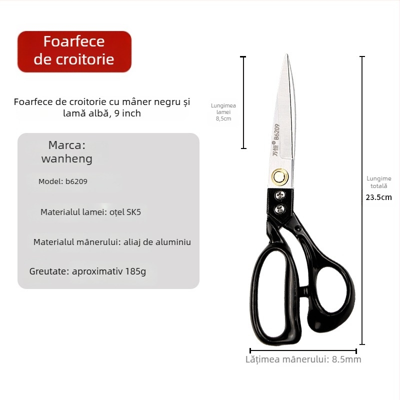 Foarfeci croitorie pentru materiale Wanheng B6208-B62012 — foarfeci profesionale pentru croitorie