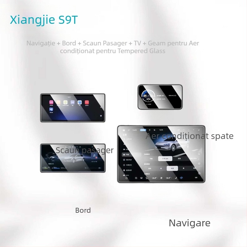 Protecție ecran din sticlă securizată pentru ecranul de navigație al mașinii, compatibil universal, turnare dintr-un singur corp, anti-amprente, brand Qiu Yiming