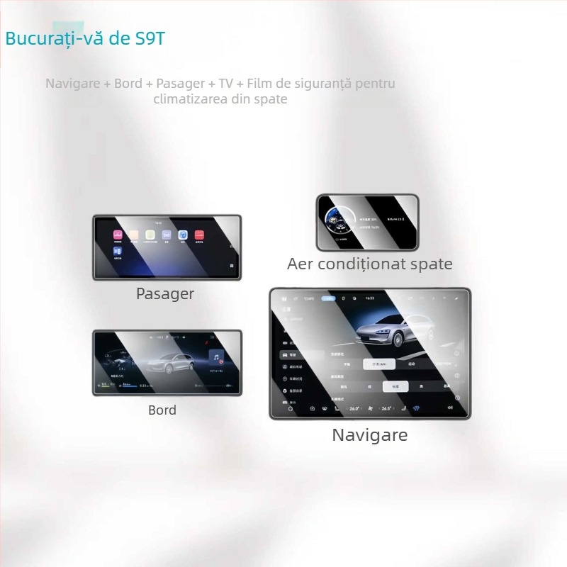 Protecție ecran din sticlă securizată pentru ecranul de navigație al mașinii, compatibil universal, turnare dintr-un singur corp, anti-amprente, brand Qiu Yiming