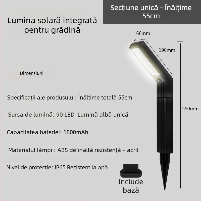 Lampa de grădină solară pentru exterior, LED, 5W, IP65, acoperire 15–30 m²