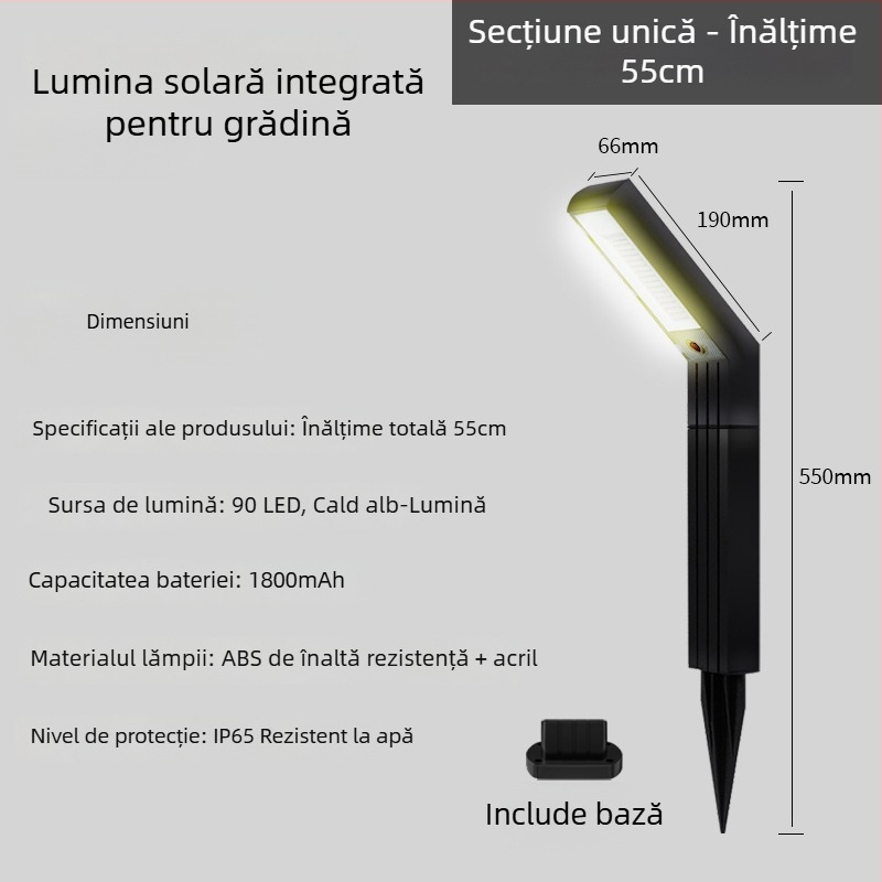 Lampa de grădină solară pentru exterior, LED, 5W, IP65, acoperire 15–30 m²