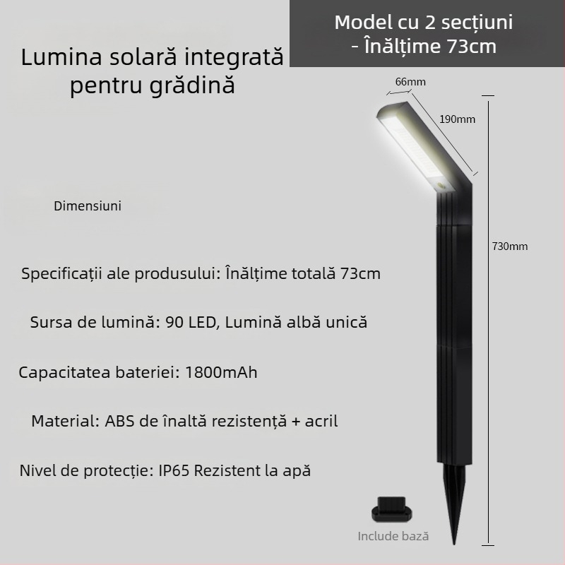 Lampa de grădină solară pentru exterior, LED, 5W, IP65, acoperire 15–30 m²