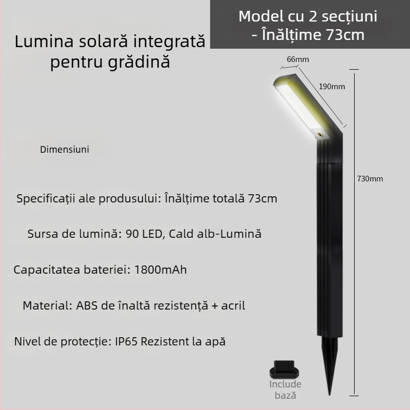 Lampa de grădină solară pentru exterior, LED, 5W, IP65, acoperire 15–30 m²