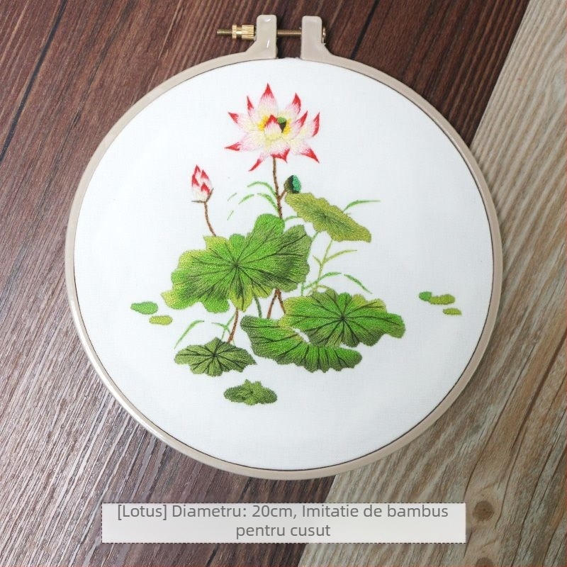 Kit DIY de broderie cu model de panglică — pentru începători, stil Nordic, decor pentru camera de zi (pentru începători; stil Nordic; decor cameră de zi)