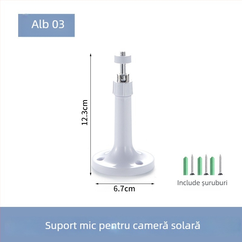 Bază de montaj pentru cameră, rotire la 360° și unghiuri multiple, pentru interior și exterior, suport universal pentru montaj (plastic)