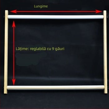 Cadru de broderie crostitch din lemn, reglabil, pătrat, cu clips, țesut 9-ct
