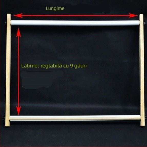 Cadru de broderie crostitch din lemn, reglabil, pătrat, cu clips, țesut 9-ct