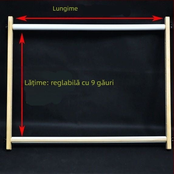 Cadru de broderie crostitch din lemn, reglabil, pătrat, cu clips, țesut 9-ct
