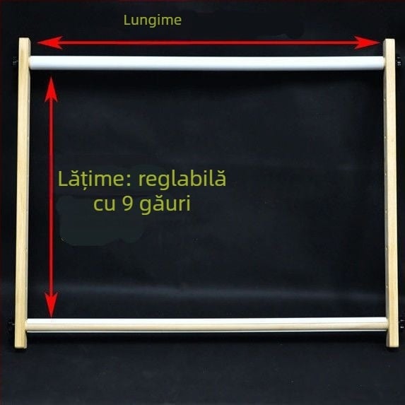 Cadru de broderie crostitch din lemn, reglabil, pătrat, cu clips, țesut 9-ct