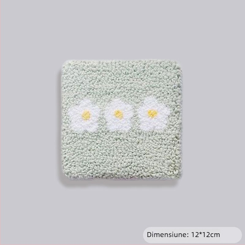 Kit de broderie pentru suport de pahare — DIY cu lână, stil rus, pentru începători