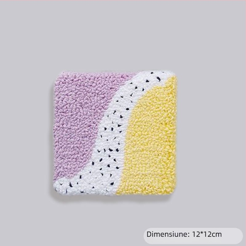 Kit de broderie pentru suport de pahare — DIY cu lână, stil rus, pentru începători