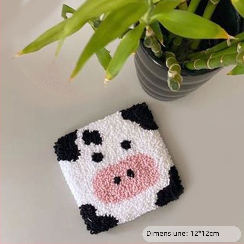 Kit de broderie pentru suport de pahare — DIY cu lână, stil rus, pentru începători