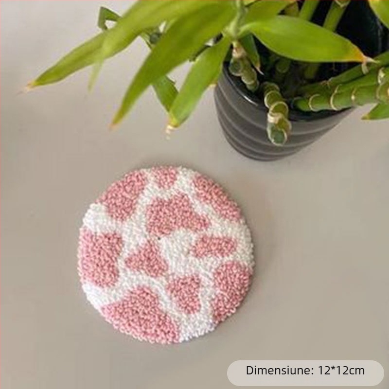 Kit de broderie pentru suport de pahare — DIY cu lână, stil rus, pentru începători