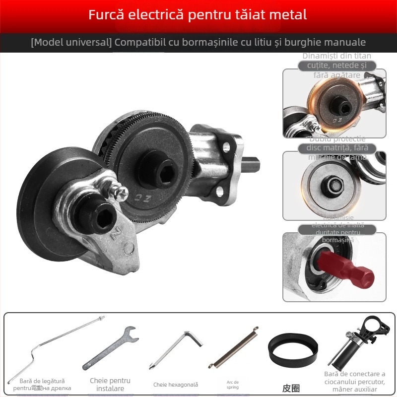 Jinchengtai 220V atașament pentru bormașină cu tăietor reglabil pentru foi de fier
