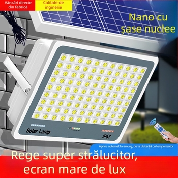 Lumină solară de exterior pentru grădină, IP67, control de la distanță, 6V, rază de iluminare peste 200 m², timp de funcționare 12–16 ore, Fire Dragon