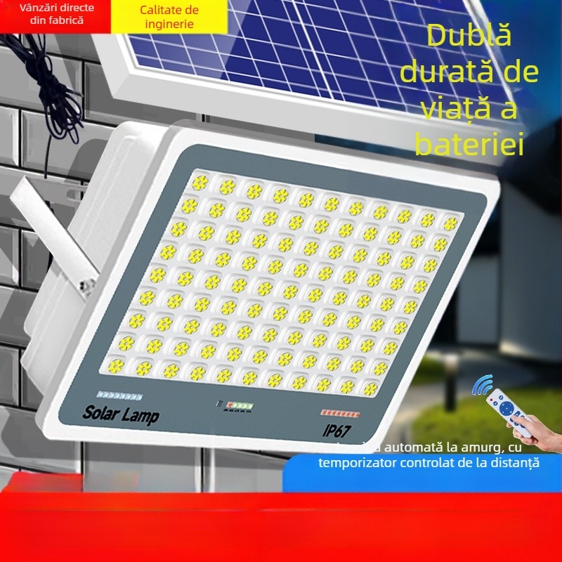 Lumină solară de exterior pentru grădină, IP67, control de la distanță, 6V, rază de iluminare peste 200 m², timp de funcționare 12–16 ore, Fire Dragon