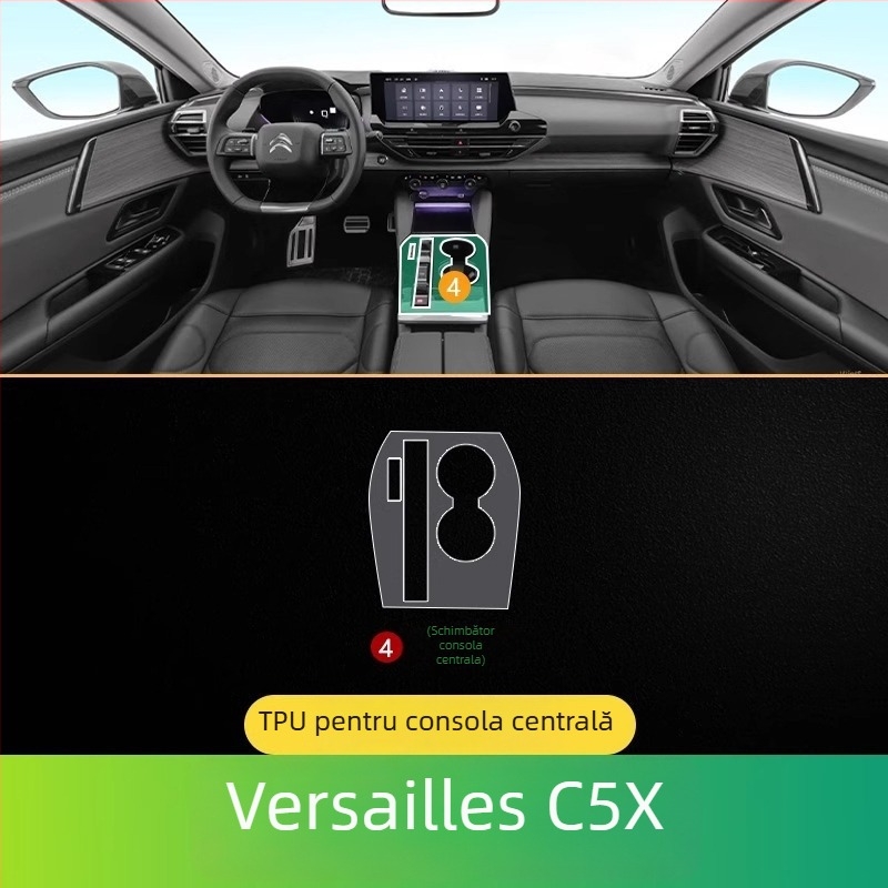 Film interior pentru ecran Citroën Versailles C5X – TPU, rezistent la temperaturi ridicate/scăzute, pentru afișaj de navigație și control central