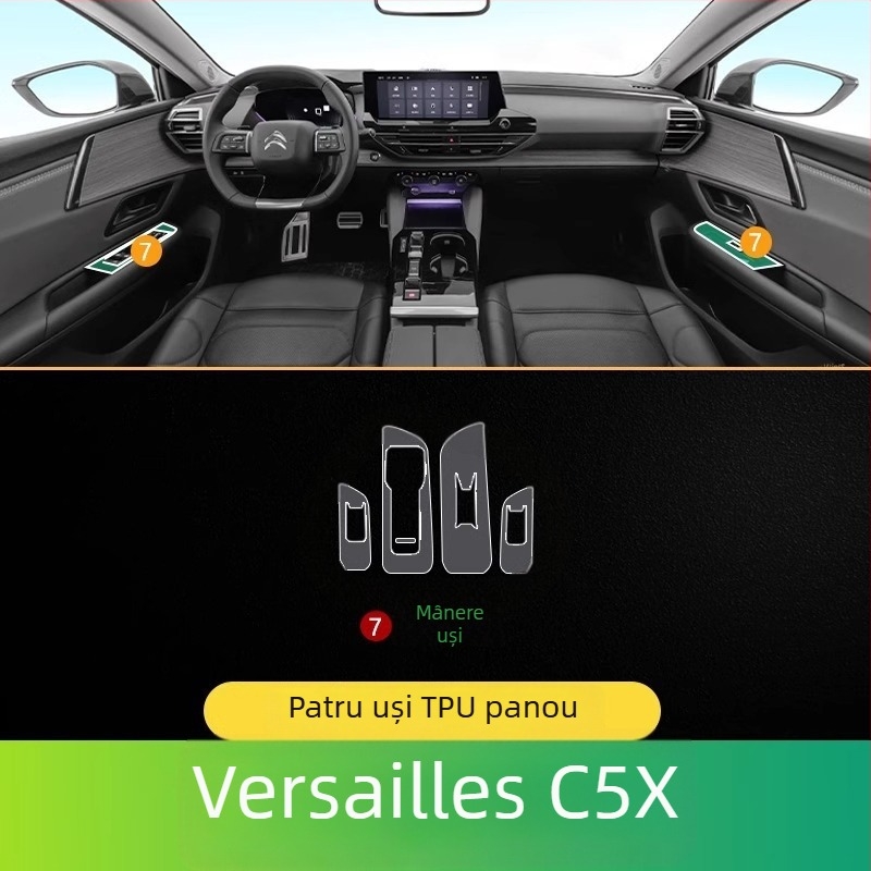 Film interior pentru ecran Citroën Versailles C5X – TPU, rezistent la temperaturi ridicate/scăzute, pentru afișaj de navigație și control central