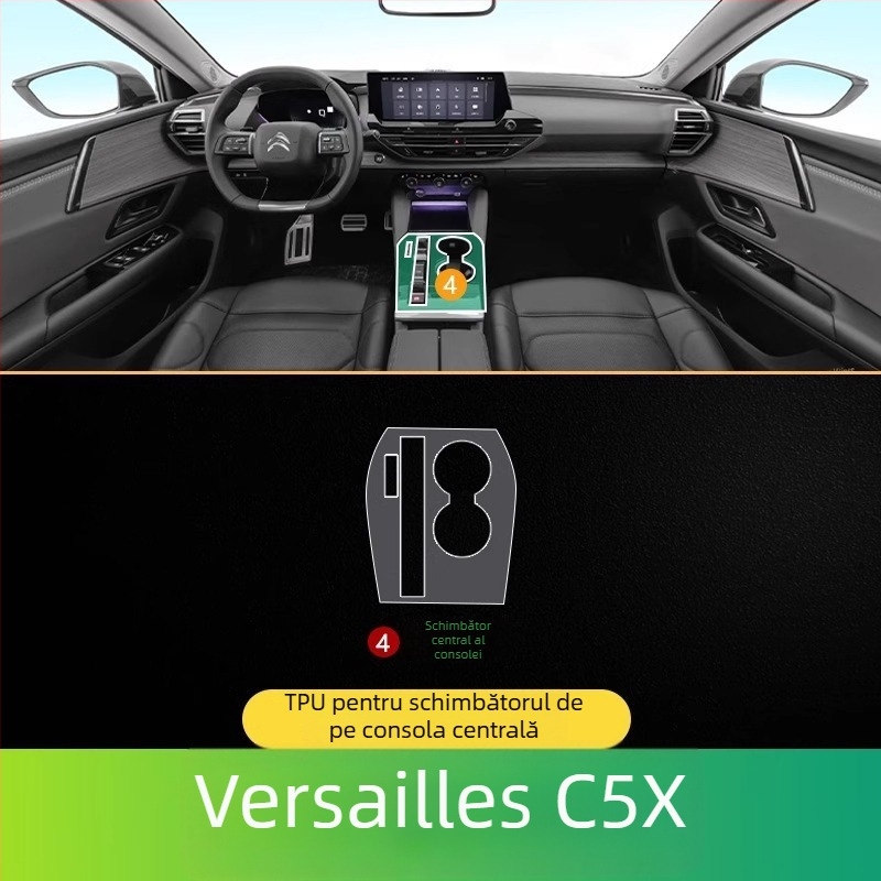 Film interior pentru ecran Citroën Versailles C5X – TPU, rezistent la temperaturi ridicate/scăzute, pentru afișaj de navigație și control central