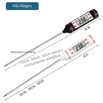 Termometru stil pix, afișaj digital, sondă temperatură solid-lichid, -50°C până la 300°C, pentru alimente