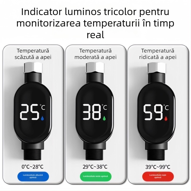 Termometru LED pentru duș, uz casnic, senzor inteligent de temperatură pentru baia copiilor