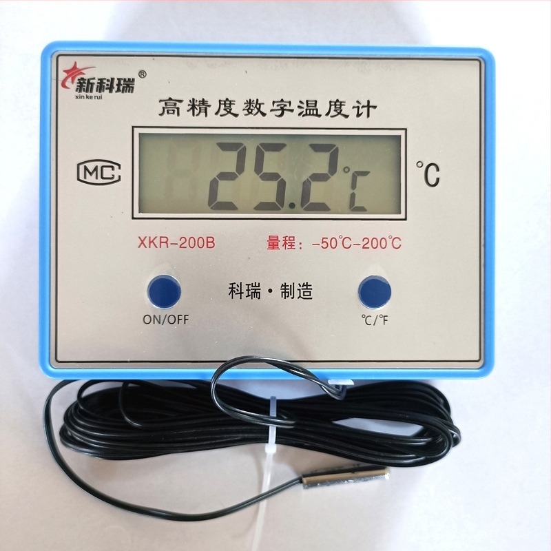 Termometru electronic digital cu sondă pentru temperatura aerului și a apei, model Xkr-200b, brand New corey, interval de măsurare -50 până la 200 °C, cod produs 2025