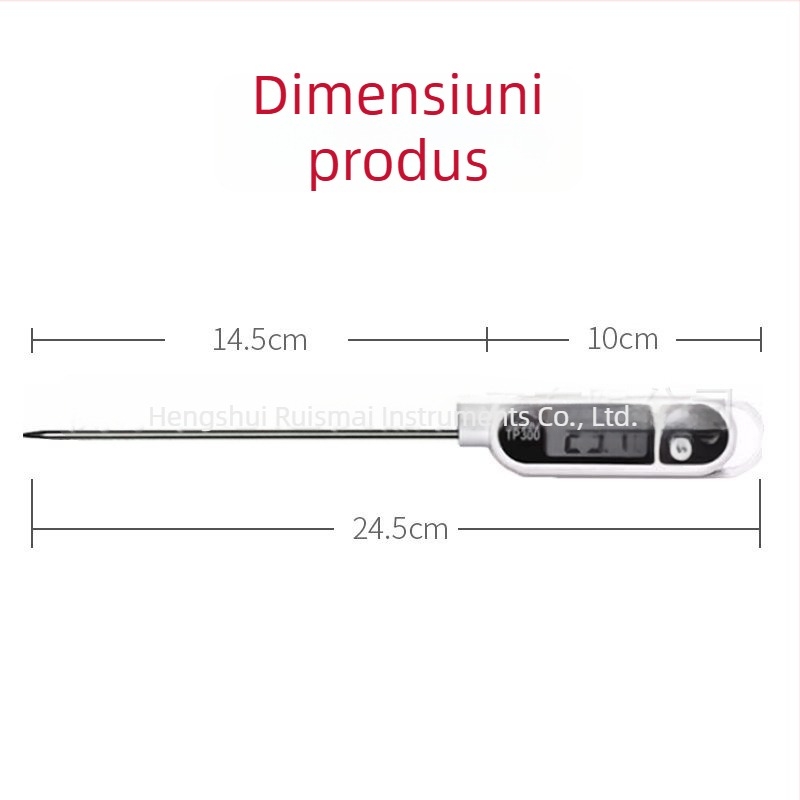 Tp300 Termometru alimentar cu sondă pentru bucătărie și grătar — Digital, măsoară temperaturile apei, uleiului și laptelui