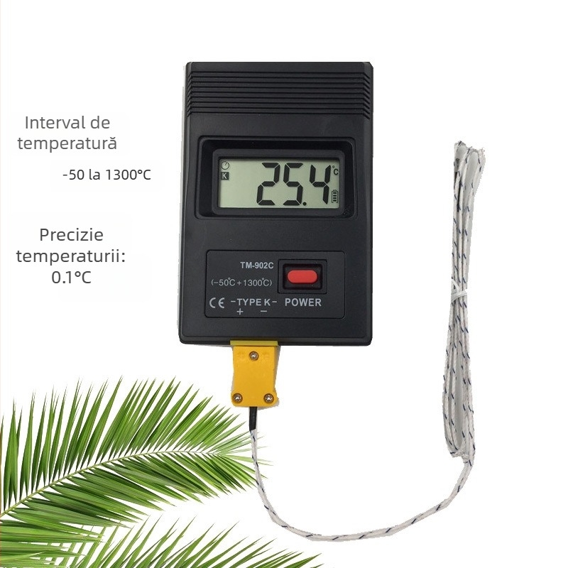 Termometru infraroșu portabil cu afișaj digital, fără contact, interval 0–1300 °C, timp de răspuns 0,1 s