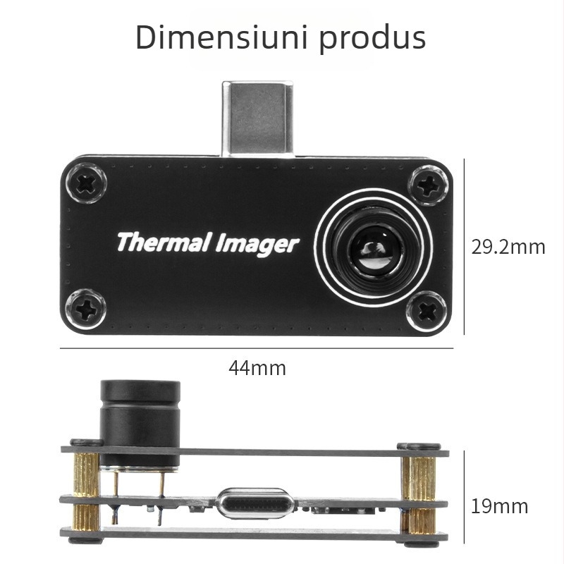Cameră termică Android USB-C TIOP01 pentru măsurarea temperaturii, rezoluție 32×32