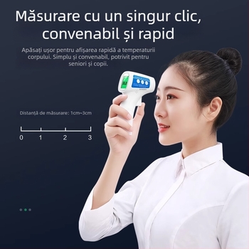 Termometru infraroșu pentru frunte KF-HW-001, iluminare în trei culori, termometru domestic multifuncțional