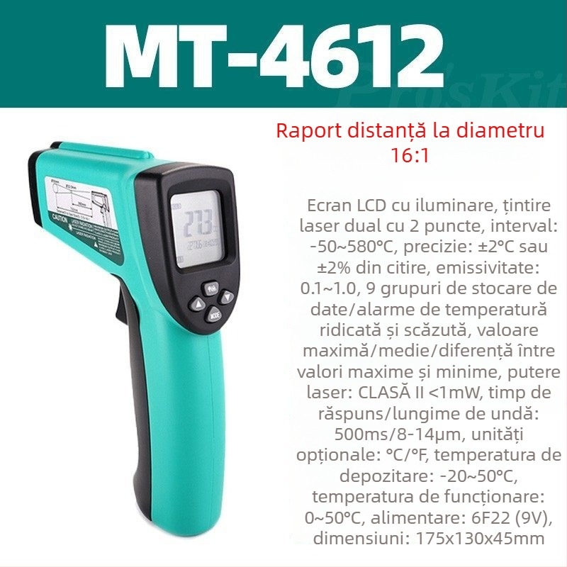 MT-4602 Termometru infraroșu industrial de mână – Pro’skit/Baogong