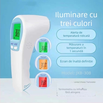 Beerkon 308 termometru cu infraroșu fără atingere pentru uz casnic, potrivit pentru copii și adulți (model 308, termometru digital-pistol)