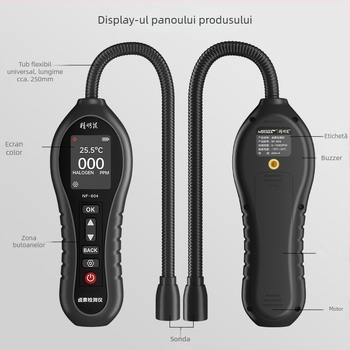 Detectoare de scurgeri refrigerant pentru aer condiționat NF-604 – interval 0-1000 ppm, precizie 1 ppm, detectează HCFC-uri (R22/R32/R123/R124/R141b/R142b/R402a/R4); alimentare cu baterii AAA 4×