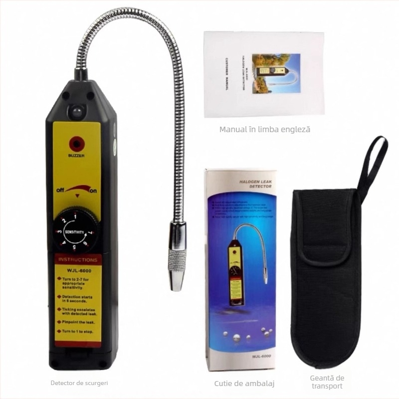 WJL-6000 Detectare portabilă a scurgerilor halogen pentru refrigeranți, protejată împotriva exploziilor, interval de măsurare 2-10, precizie 6 g/an, alimentare 5 V