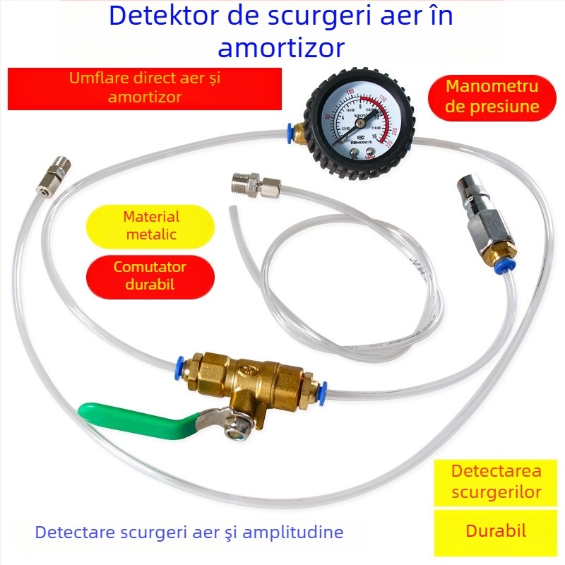 Detector de scurgeri pentru amortizor auto – detector pneumatic pentru scurgeri, set din oțel aliat, format metric
