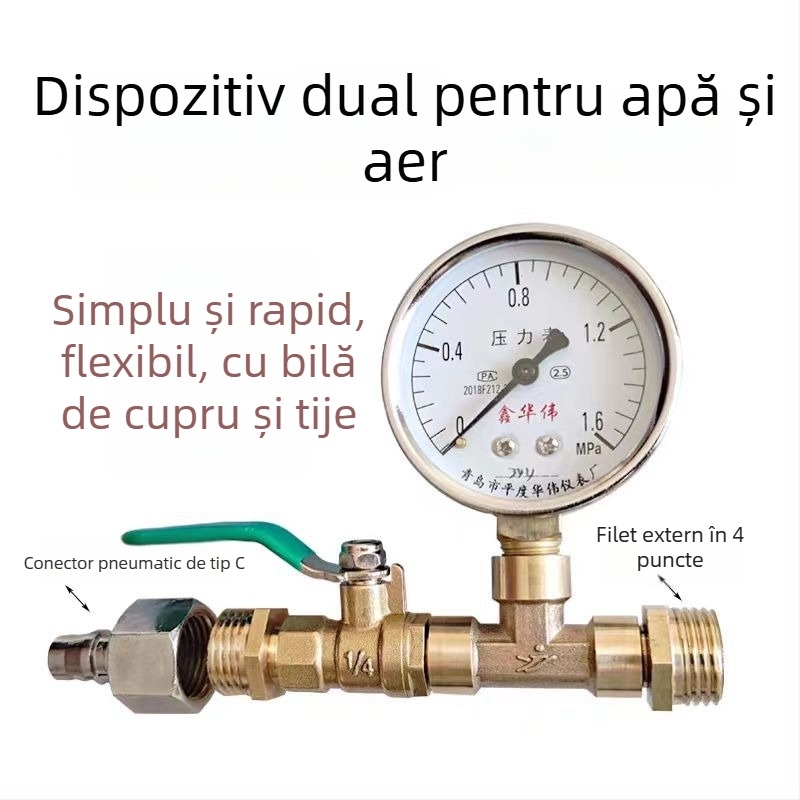Kit de testare a presiunii apei pentru țevi PPR cu distribuitor de apă și manometru pentru încălzire prin pardoseală